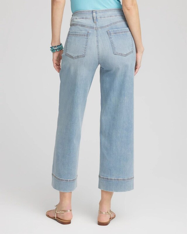 Pull-On Wide-Leg Cropped Jeans - image 3